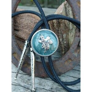 Handcrafted Concho Style Horse Saddle Bolo Tie